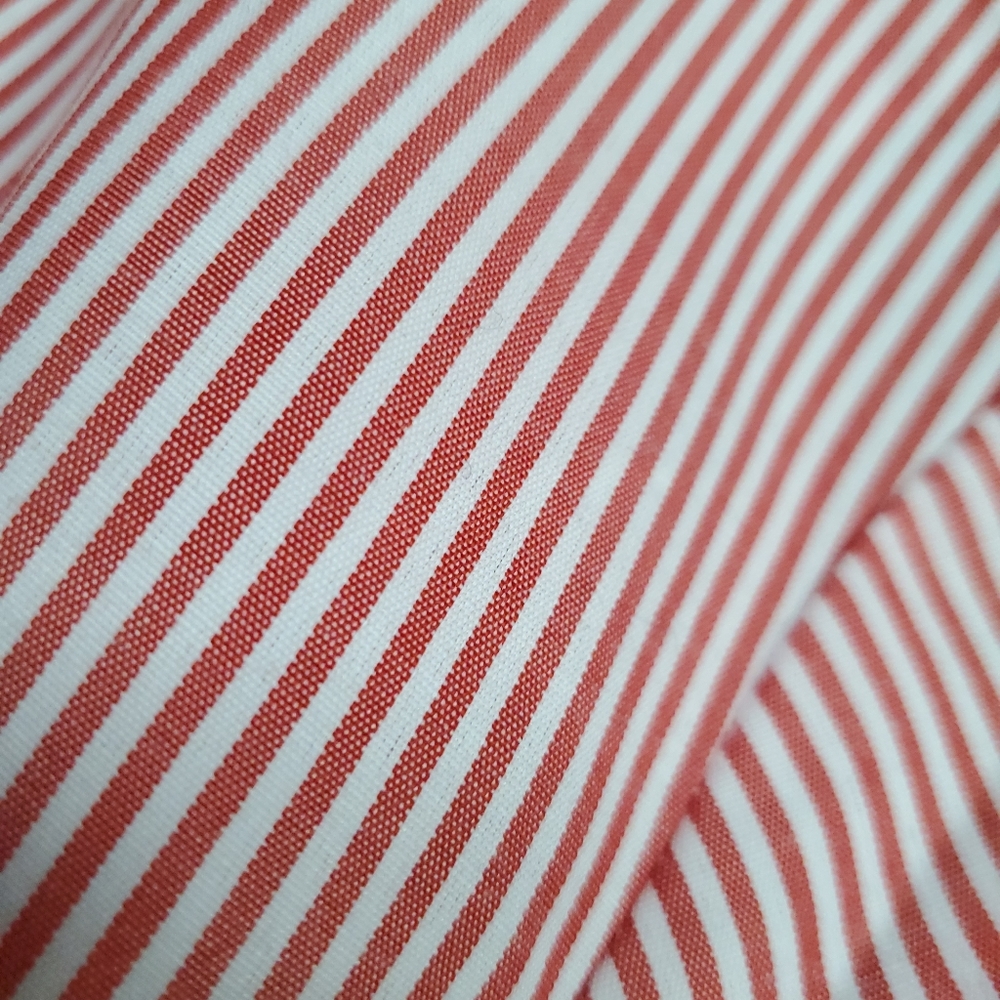 New red white pinstriped ruffle high low top Large - Picture 13 of 13